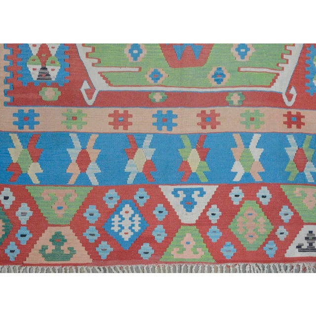 Textile Vintage Turkish Kilim For Sale - Image 7 of 12