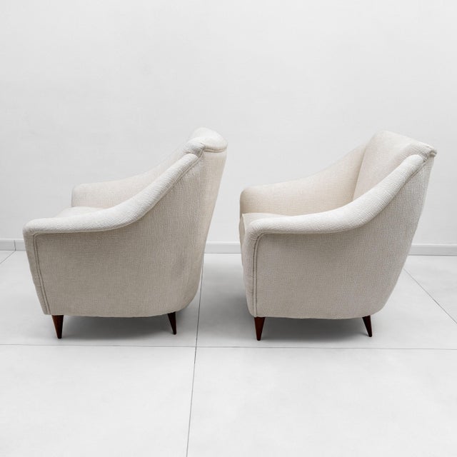 Beige Mid-Century Modern Italian Armchairs, 1950, Set of 2 For Sale - Image 8 of 12