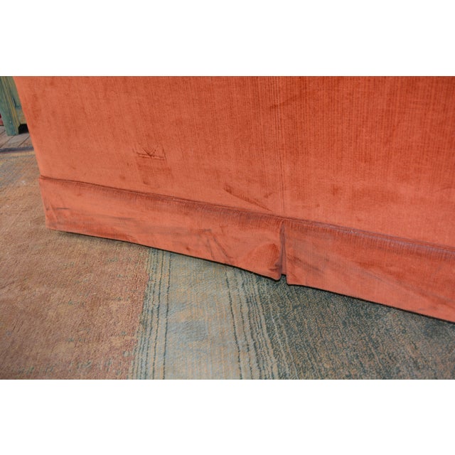 Vintage Mid Century Hickory Tavern / Lane Burnt Orange Upholstered Loveseat Sofa For Sale - Image 10 of 17