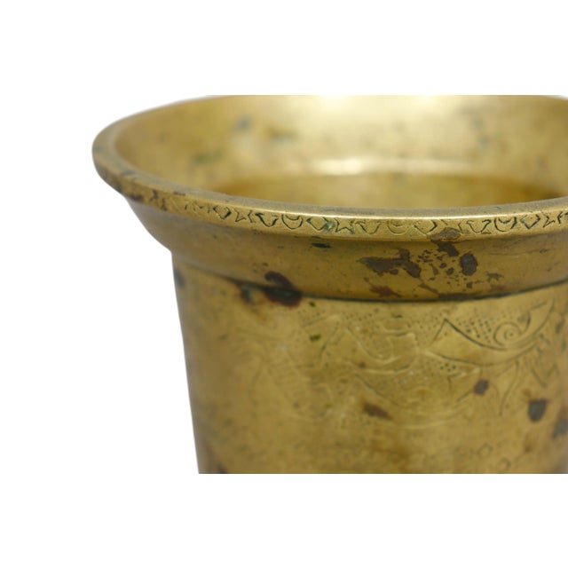 Antique Brass Pharmacy Pestle and Mortar For Sale - Image 4 of 7