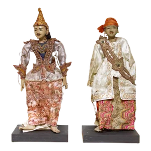 Set of Two Javanese Wayang Puppets
