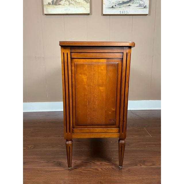 Antique French Commode Chest of Drawers Louis XVI Walnut Brass C1940 For Sale - Image 12 of 18