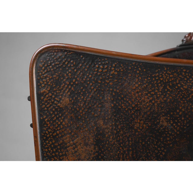 Mid-Century Modern Magazine Rack in Hammered Copper, France, 1890s For Sale - Image 10 of 11