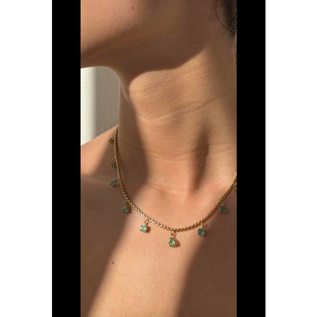 Emerald Fringe Necklace, 14k Gold For Sale - Image 14 of 14