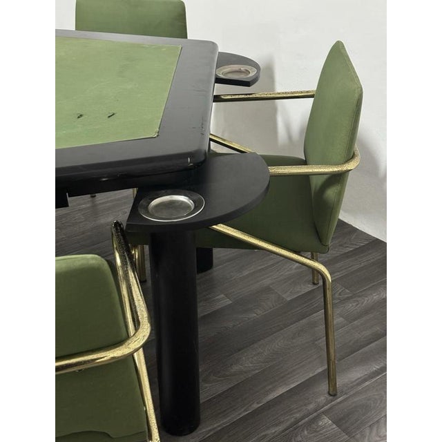 Modern Game Table Set and Chairs, 1970s, Set of 6 For Sale - Image 12 of 14
