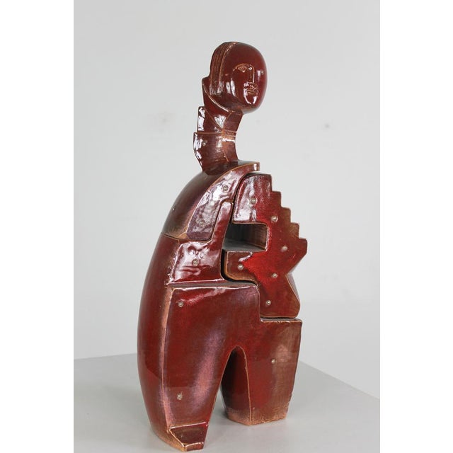 Fabio Provinciali, Abstract Sculpture, 1999, Glazed Terracotta with Metal Studs For Sale - Image 14 of 14