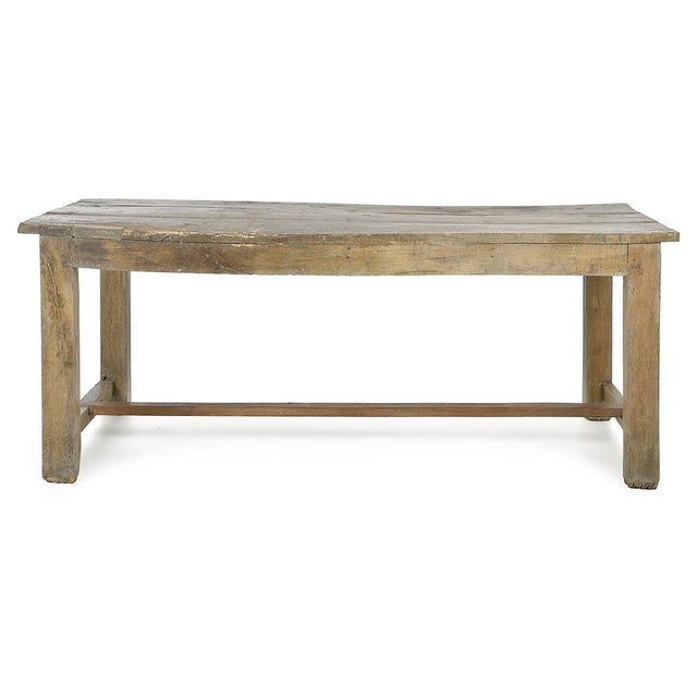 Wood Long Antique Solid Wood Table For Sale - Image 7 of 7