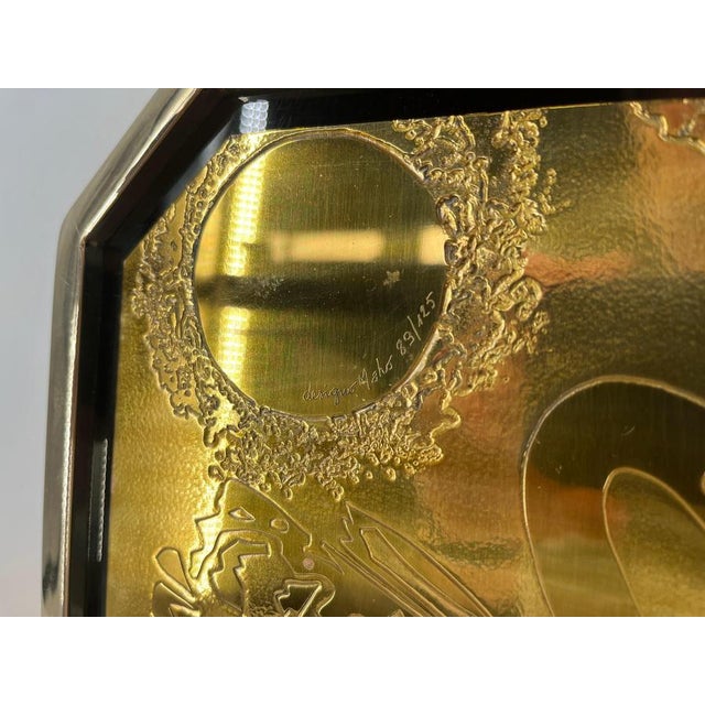 1970s Etched Brass Table Lamp by Georges Mathias, 1970s For Sale - Image 5 of 13