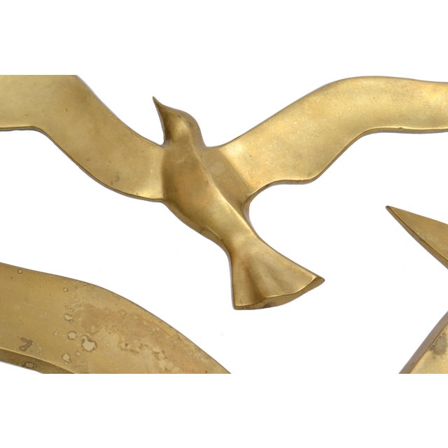 Brass Wall Hanging Seagull Sculpture, 2 pieces Chairish