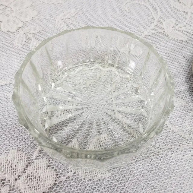 Metal Vintage 1980s Art Deco Silver & Crystal Powder Puff Jar For Sale - Image 7 of 11