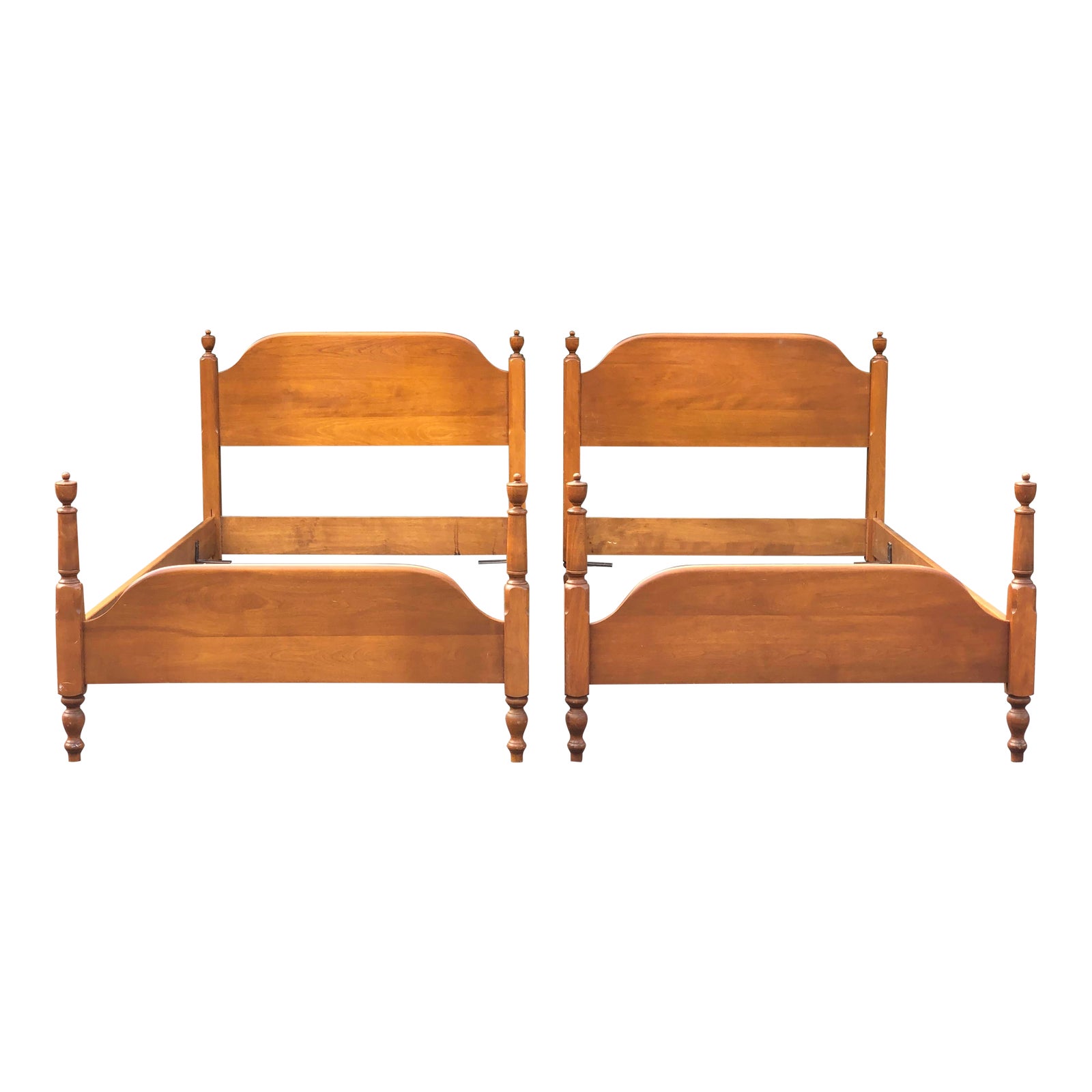 Vintage Heywood Wakefield Solid Maple Twin Beds a Pair Chairish
