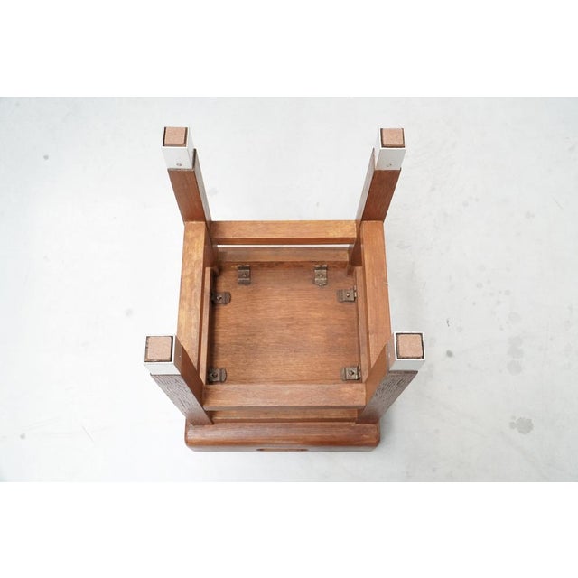 Wood Stool in Oak by Gaston Eysselinck, Belgium, 1940s For Sale - Image 7 of 8