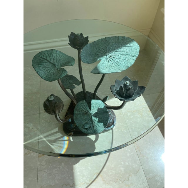 Round glass top with Iron base Table For Sale - Image 10 of 12
