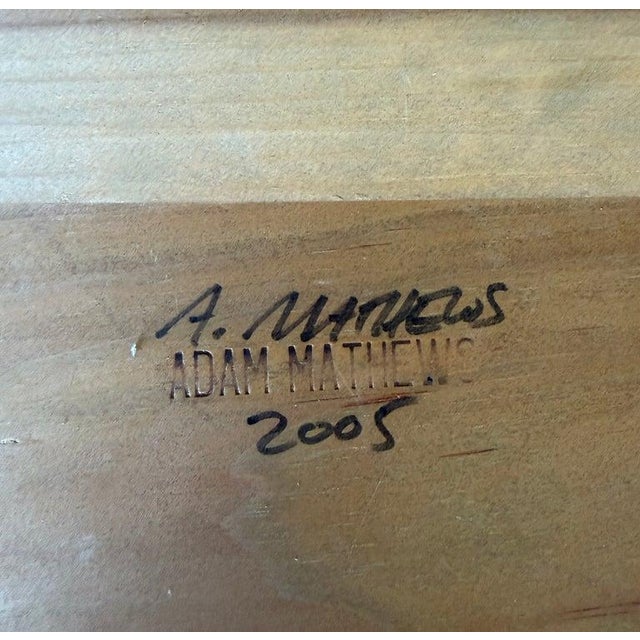 Signed Birds Eye Maple Side Table For Sale In Los Angeles - Image 6 of 6