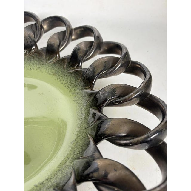 French Black and Yellow Ceramic Trinket Tray, 1960 For Sale - Image 6 of 12