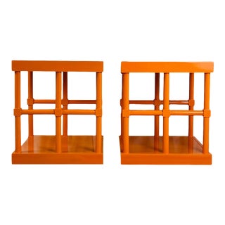 Drexel Post-Modern High Gloss Side Tables - a Pair For Sale