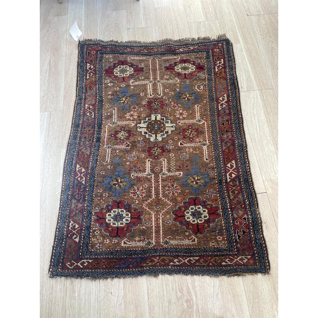 Textile Antique Caucasian Kuba Rug 4.1' X 5.3' (125cm X 161.5cm) 1880s For Sale - Image 7 of 7