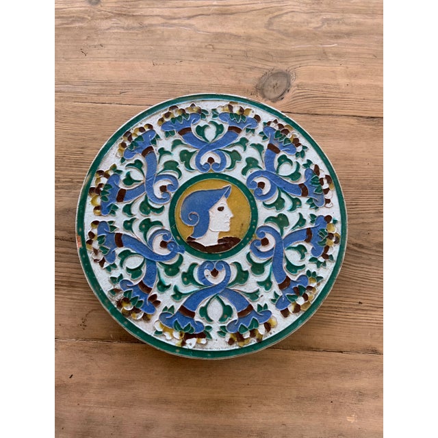 Vintage Spanish Polychrome Round Serving Plate, Signed Toledo, Spain For Sale In Los Angeles - Image 6 of 6