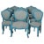 Dining Chairs with Azure Blue Patina, Set of 6 For Sale