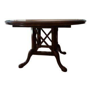 Fremarc Round Caramel Table With Leaf For Sale