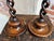 Brown Antique English Oak Open Barley Twist Candlesticks Jacobean Pair C1890 11.0” For Sale - Image 8 of 18