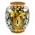 1980's Italian Caltagirone Ceramics Polychrome Hand Painted Terra Cotta Vase For Sale