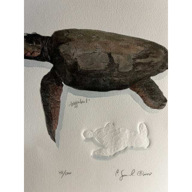 Wonderful original giclee print by Charles Leonard, Loggerhead (Tortoise), with embossment on heavy weight wove paper....