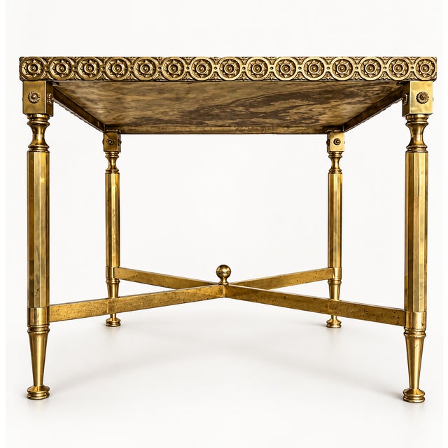 Vintage Side Table in Bronze, Brass and Onyx, Italy, 1960s For Sale - Image 3 of 10