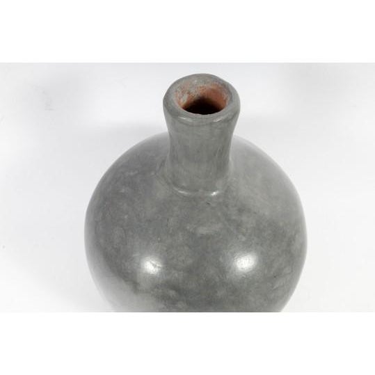 12.5" Redware Pottery Gray Vase For Sale - Image 4 of 6