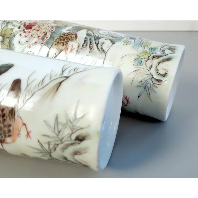 Ceramic Chinese Porcelain Huaniao Tongping Pair For Sale - Image 7 of 8