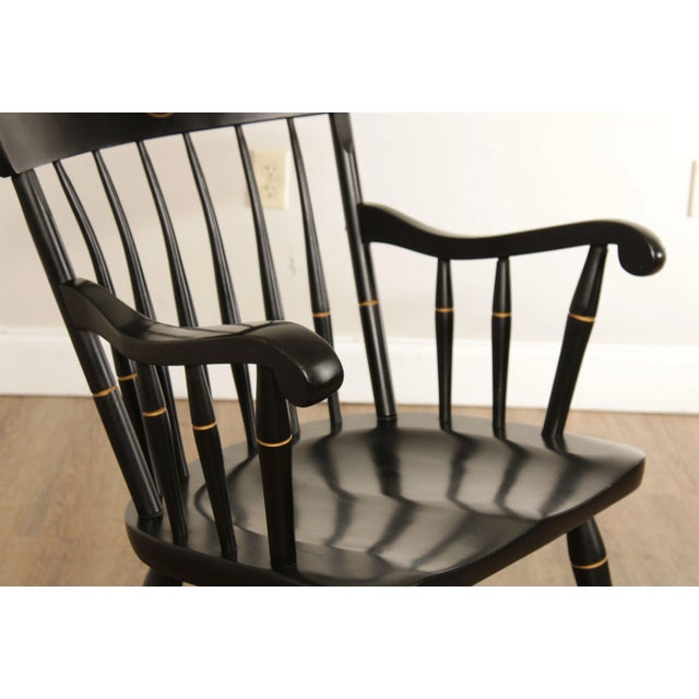 Traditional Moravian Seminary For Girls Black Painted Windsor Armchair For Sale - Image 3 of 13