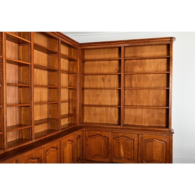 French Late 19th Century Oak Corner Bookcase For Sale - Image 13 of 16