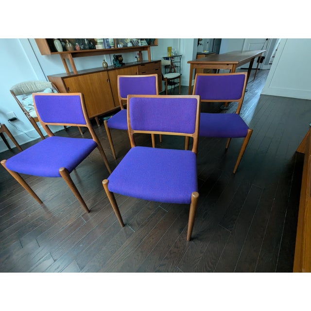 Set of 6 Vintage Danish Modern Teak Dining Chairs (Attributed 4 Niels Møller, 2 Kai Kristiansen) For Sale - Image 17 of 18