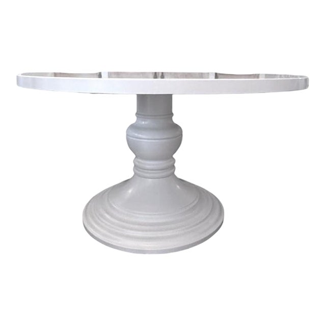 54” Round Dining Table – Super White (Benjamin Moore) For Sale