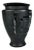 Asian Style Black Glass Calligraphy Vase For Sale