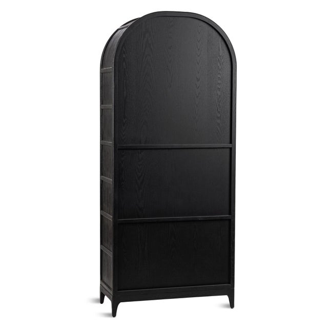 Vaughn Arched Black Elm & Glass Bookcase For Sale - Image 4 of 8