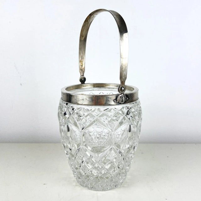 Vintage Italian Crystal and Silver Ice Bucket, 1940s For Sale - Image 10 of 10