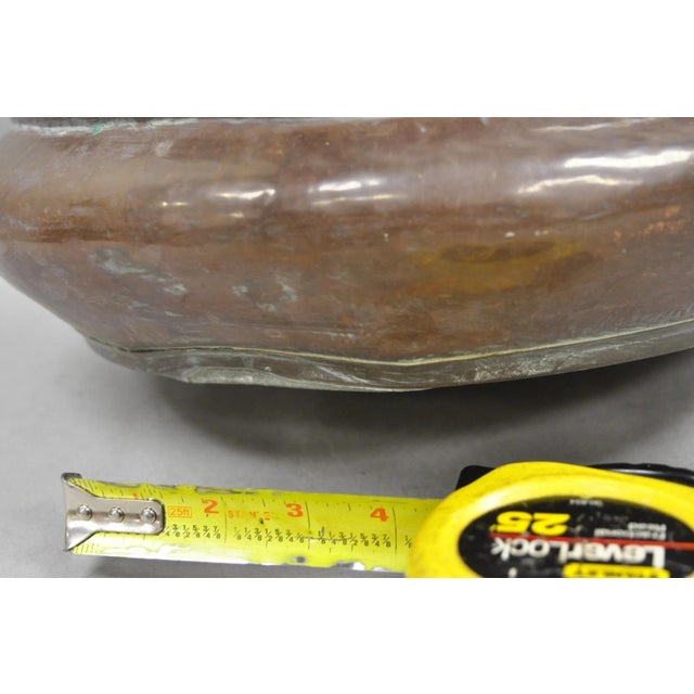 Antique Anglo Indian Middle Eastern Copper & Bronze Coal Bucket Cachepot Planter For Sale - Image 10 of 12