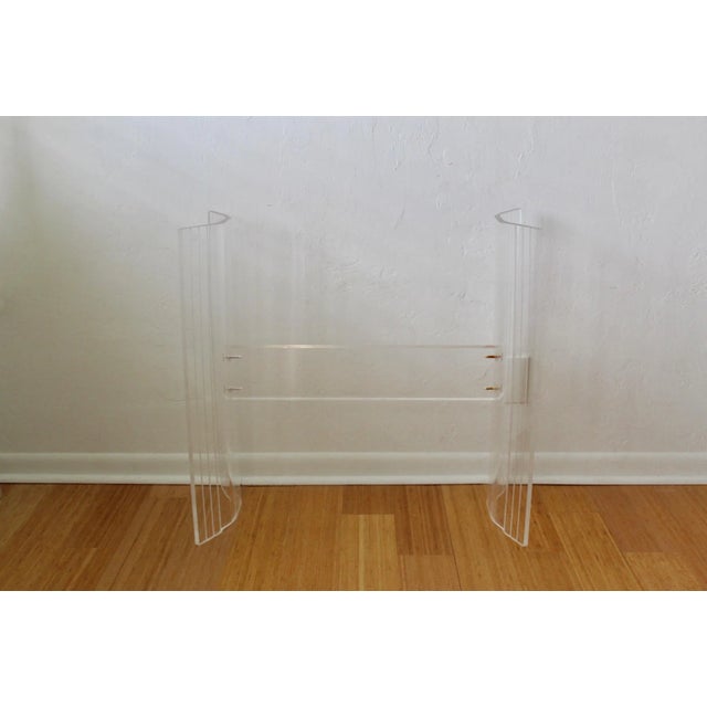 Modern Vintage Lucite Three Piece Console Table or Desk Base For Sale - Image 3 of 8