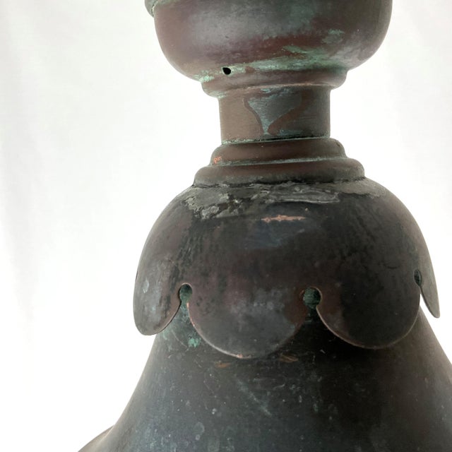 1910's Large Antique Copper Lantern For Sale - Image 15 of 18