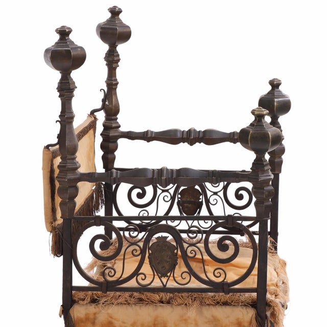 A French Savonarola Style Iron and Bronze Chair, C. 1900. For Sale - Image 4 of 9