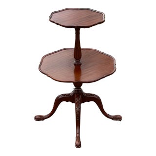 Vintage 1940’s Mahogany Chippendale Style Dumbwaiter For Sale