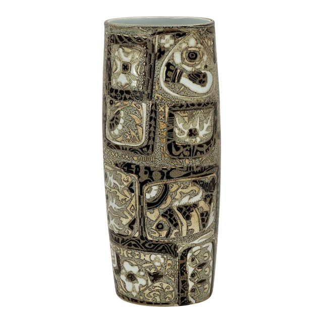 Vintage Mid Century Royal Copenhagen Denmark Nils Thorsson Baca Design Ceramic Vase - 11 1/2 Inches Tall For Sale