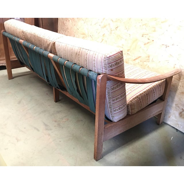 Brown 20th Century Vintage Danish Teak Armchairs With Straps and Cushions For Sale - Image 8 of 9