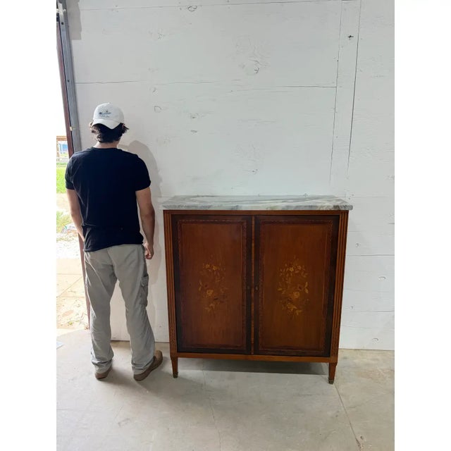 19th Century 19th Century French Louis XVI Marble Top Sideboards / Bar For Sale - Image 5 of 11