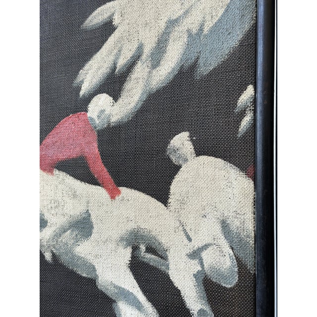 Wood Art Deco Trifold Screen With Hand-Painted Scenic Fox Hunting Motif, Circa 1920s For Sale - Image 7 of 18