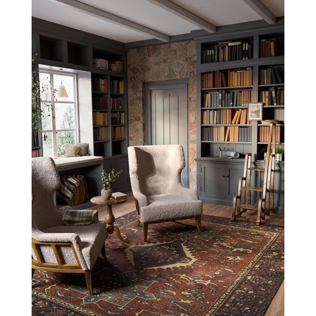 Traditional Momeni Karajeh Red Hand Knotted Area Rug 5' X 8' For Sale - Image 3 of 9