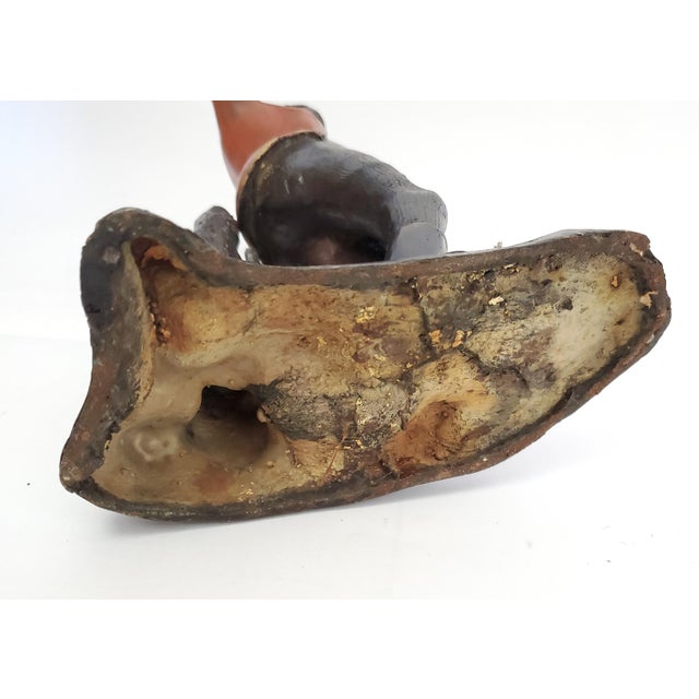 Candlestick Pair - Large Antique Hand Painted Bronze Frogs For Sale - Image 17 of 18