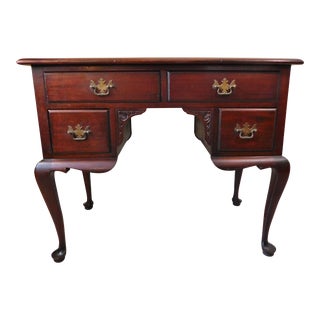Antique Paine Furniture Solid Mahogany Wood Ladies Desk Vanity For Sale