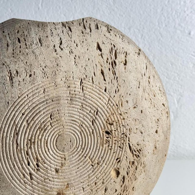 Brown Italian Travertine Vase attributed to P. A. Giusti and Egidio Di Rosa for Up&Up, 1970s For Sale - Image 8 of 16